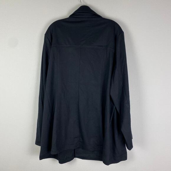 Torrid NWT Peacoat Lightweight Ponte Black Double Breasted Max Stretch Size 6X - Picture 6 of 11